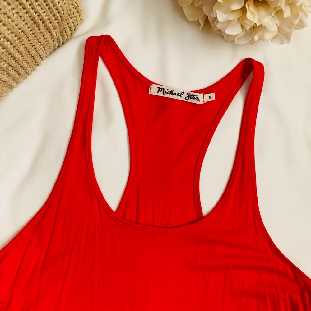 Michael Stars cotton sleeveless red tank dress